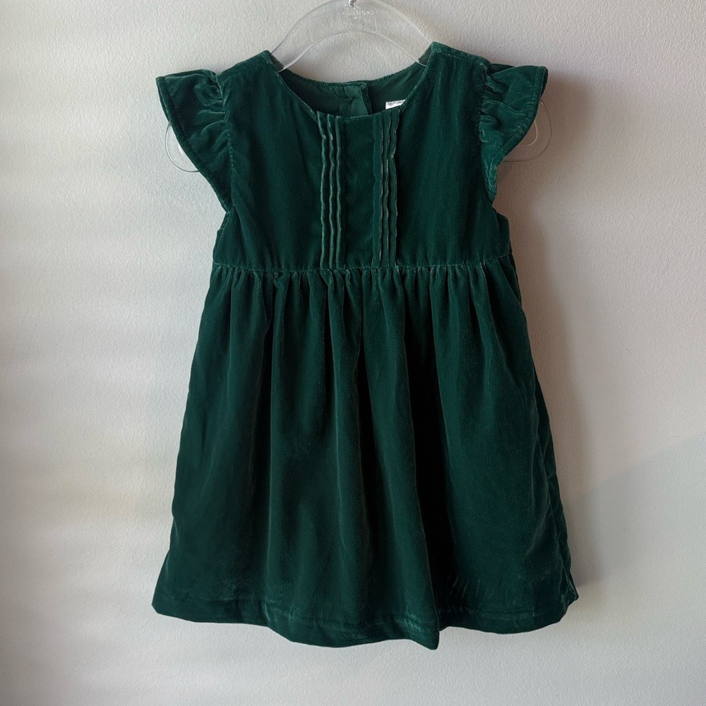 Gymboree Baby Girls Green Velvet Holiday Dress NWT